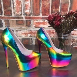 Vintage Rainbow Heels Size 8 NWOT